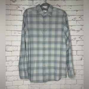 Southern Tide Lakeridge Plaid‎ Sportshirt Men's Size Medium Seagull Gray NWOT